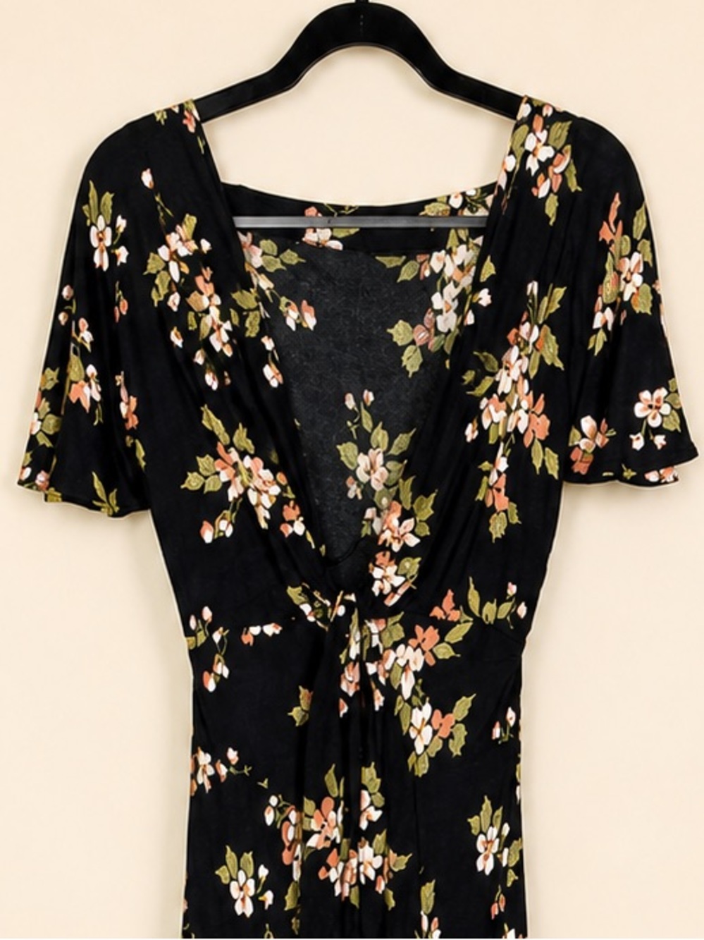 Reformation Lassie Daphne Midi Floral Open Back Maxi Dress Black Size 2 - Picture 7 of 10